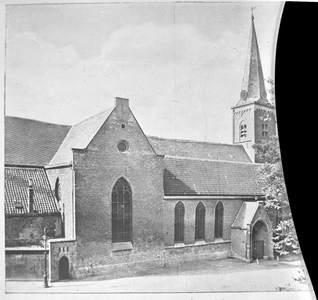 854963 Gezicht op de Geertekerk (Geertekerkhof) te Utrecht, uit het noordoosten.